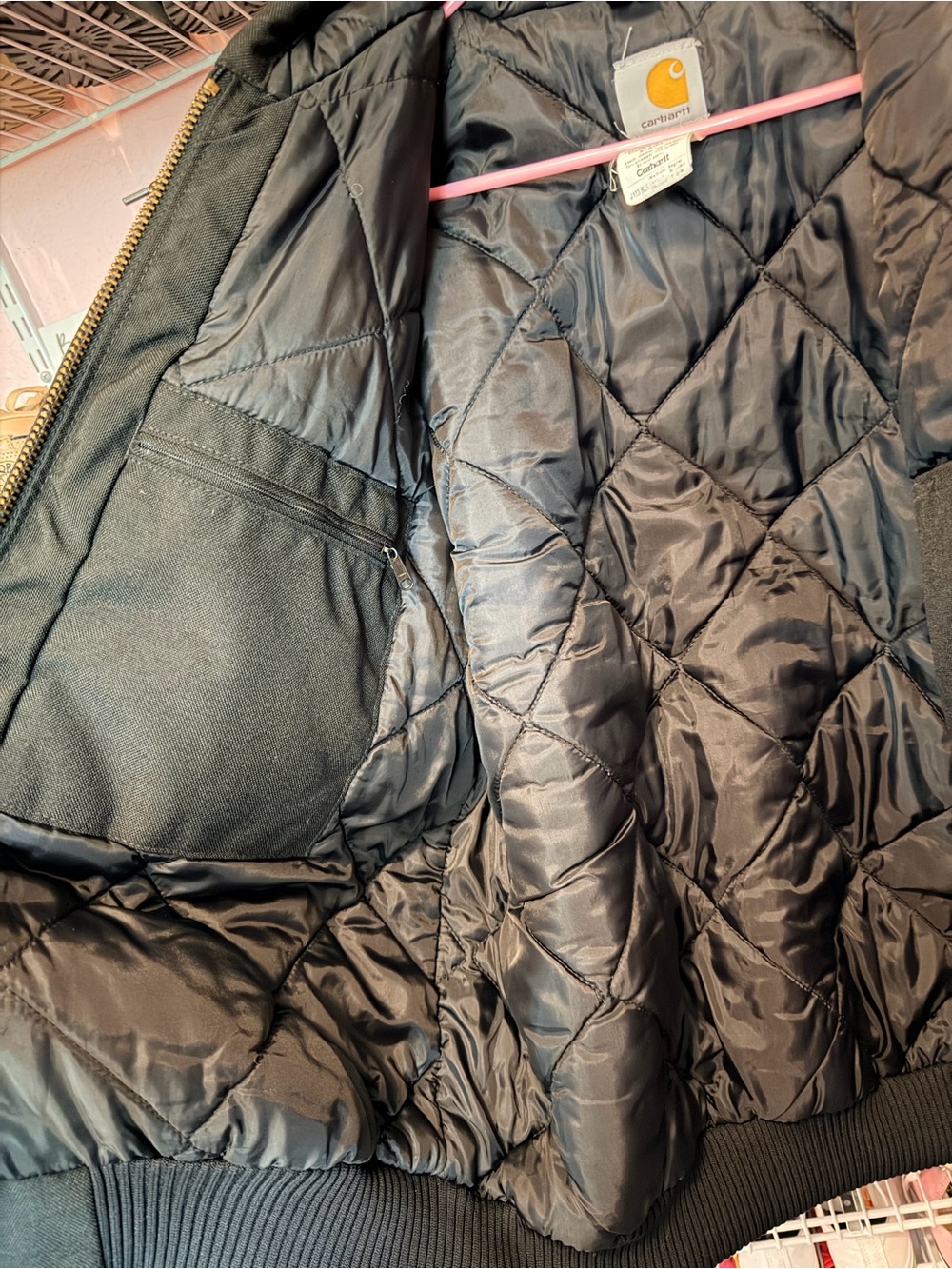 Vintage Carhartt '05 Extreme Arctic J133 BLK Quilted Lining Jacket Work Coat Med - Picture 4 of 10